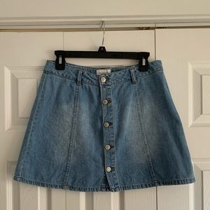 Light Wash Denim High Waisted Skirt